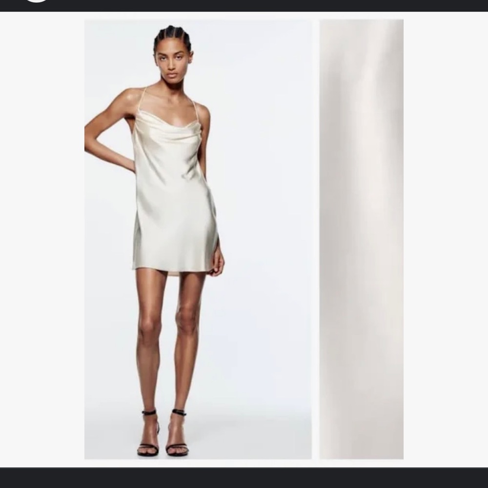 Zara satin effect mini slip dress NWT
